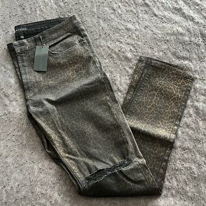 Monfrere Greyson Distressed Skinny Jeans - Cheetah … 36